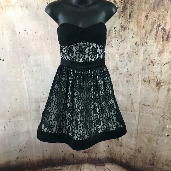 Vtg. Betsey Johnson Strapless Fairy Cottage Core Y2K Lace Floral Dress - Picture 2 of 5